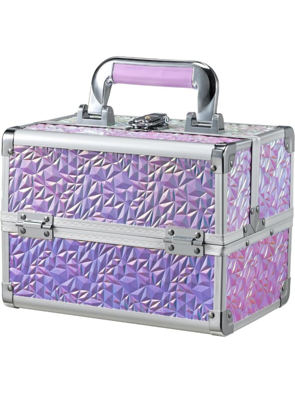 Stylish Makeup Organizer Case with Mirror - Portable Cosmetic Train Box for